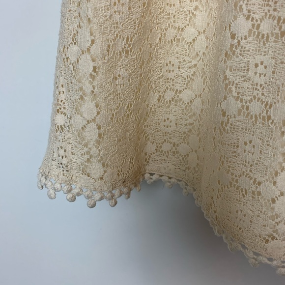Cream off white lace boho country western short dress x large - Picture 3 of 5